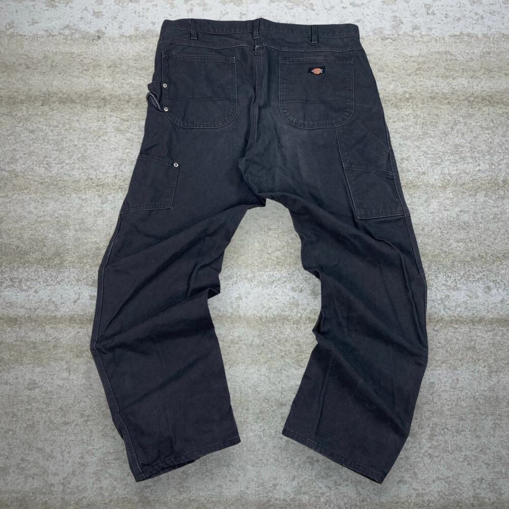 Vintage 90s Dickies Carpenter Pants 38x32 Baggy Wide Leg Black Canvas Dungarees